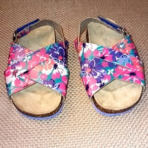 Girl's Summer Floral Sandals Size 7